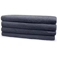 Eleganzzz Handdoeken Set - Set van 4 - Badhanddoeken 70x140cm - Badlakens - Handdoek - 420 gr/m2 - 100% Katoen - dark grey