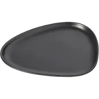 Lind DNA Curve Stoneware bordje 19x22 cm Black