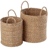 Dixie Esther cylinder opbergmand met handvat 2-pack Natural