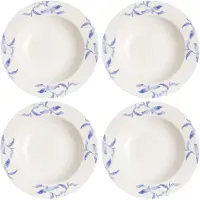 Scandi Living Havspil diep bord 23 cm 4-pak blauw-wit