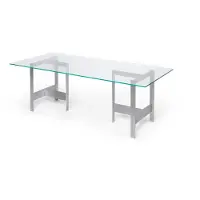 Ferm Living Lager eettafel 90x200 cm Glass-aluminium
