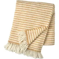 Scandi Living Tidal wollen plaid 130x180 cm Mosterd