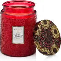Voluspa Geurkaars in glazen pot 100 uur Goji Tarocco Orange