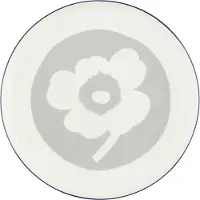 Marimekko Oiva Unikko bord Ø25 cm White-light grey-cobalt