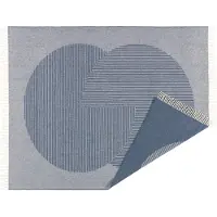 NJRD Circles wollen plaid 130x185 cm Blauw