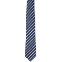 JOOP! Stropdas navy / brokaat / lichtgrijs / wit