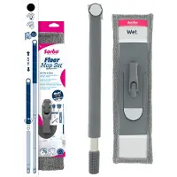 Floor Mop Set - Mopset met Microvezeldweil en RVS Steel - Dweilsysteem Multi-Click - Dweil