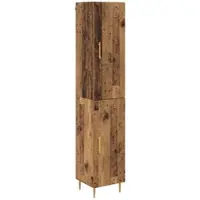 vidaXL Highboard 2 st Oud Hout 34,5 x 34 x 180 cm Bewerkt hout