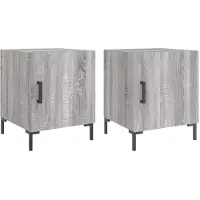 vidaXL Nachtkastjes 2 st 40x40x50 cm bewerkt hout grijs sonoma eiken