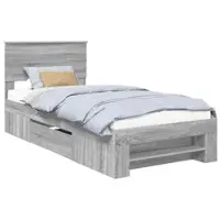 vidaXL Bedframe met hoofdeinde, Sonoma-grijs, 80 x 200 cm, houtvezel