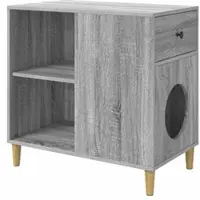 vidaXL Kattenhuis Grijs Sonoma 72 x 42,5 x 70 cm Bewerkt hout