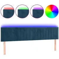vidaXL Hoofdbord LED 180x5x78/88 cm fluweel donkerblauw