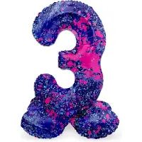 Folat - Staande folieballon Cijfer 3 Paint Splash - 41 cm