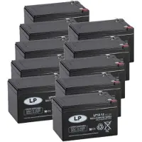 Landport 10 Stuks: LP12-12 VRLA AGM Loodaccu's (12V, 12 Ah, T2 terminal)