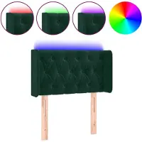 vidaXL Hoofdbord LED 83x16x78/88 cm fluweel donkergroen