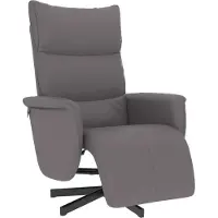 vidaXL Fauteuil verstelbaar met voetensteun kunstleer grijs