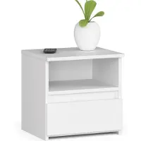 Akord Nachtkastje CL1 met 1 Lade / Furniture Factory / Wit / 40 x 40 x 35 cm