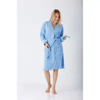 Hajo Blauwe dames badjas - Blauw - Maat - 48/50