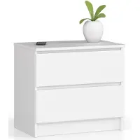Akord Ladekast K60 met 2 Lades / Furniture Factory / Wit / 60 x 55 x 40 cm