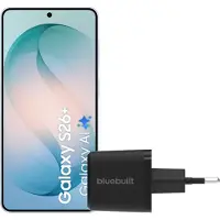 Samsung Galaxy S26 Plus 256GB Lichtblauw 5G + BlueBuilt Oplader 45 Watt Zwart
