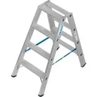 Krause STABILO dubbele ladder R13 2x4 treden, 80 mm gatenpatroon zelfreinigend, sterke aluminium verbindingen, SafetyCap
