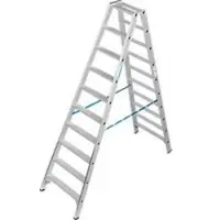Krause STABILO dubbele ladder R13 2x10 treden, 80 mm gatenpatroon zelfreinigend, sterke aluminium verbindingen, SafetyCap