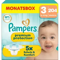 Pampers Premium Protection Luiers Maat 3 – Maandbox 204 Luiers