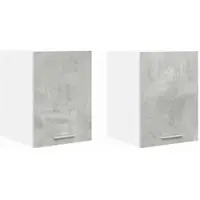 vidaXL Hangkast 2 pcs Beton Grijs en Wit Bewerkt hout