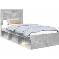 vidaXL Bedframe Effen Betonnen Grijs 90 x 190 cm Massief grenenhout