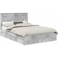 vidaXL Opbergbed met lade Beton Grijs 150 x 200 cm Bewerkt hout