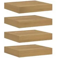vidaXL Wandplank 4 st Bruin 23 x 23,5 x 3,8 cm Bewerkt hout