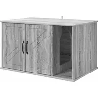 vidaXL Kattenhuis Grijs Sonoma 85 x 55 x 50,5 cm Bewerkt hout