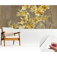 Wallfluent Zelfklevend Behang - Zonnig boeket Zelfklevend fotobehang - 250x104 cm - Bruin Zelfklevend Behang - Peel-and-stick techniek - Voor de slaapkamer, woonkamer en hal Zelfklevend Behang