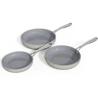 Safecourt Kitchen 3-delige Keramische koekenpan Pannenset - Ø 20, 24, 28 cm Pannen - Inductie, Elektrisch, Keramisch & Gas - PFAS & PTFE vrij