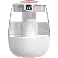 LONGZIMING -Humidificator - Luchtbevochtiger - Topvul Ontwerp Met Dubbele Uitlaat En UV-Reiniging - 1,3 L - Voor Kamer Bureau Auto Plantenverzorging Wit