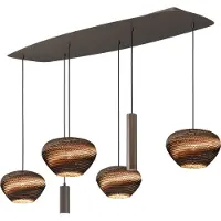 Masterlight Danish oval hanglamp Cartone cacao met Think Paper kappen