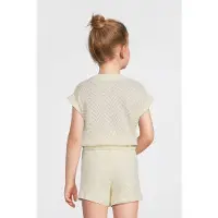 Anytime crochet mouwloze top off-white T-shirt Wit Meisjes Katoen Ronde hals - maat 98/104