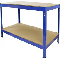 MonsterShop Werkbank - Q-Rax - 200kg gewichtscapiciteit -120cm (L) x 60cm (D) x 90cm(H) - 9mm stevige MDF-platen - rubberen voeten - workmate werktafel