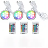 LONGZIMING -RGB LED Nachtlampje voor 3D-printer – 3-delige set met afstandsbediening, kleurgeheugenfunctie, USB 5V voeding – Multi-color verlichting voor Bambu Lab en andere 3D-printers