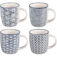 Clayre & Eef Mok Set van 4 300 ml Wit Porselein