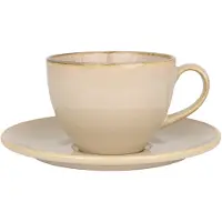 Bonna Thee kopjes & schotel sand hygge porselein set van 6