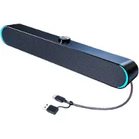 LONGZIMING -Usb Aangedreven Pc-Luidspreker - Stereo Audio - Hoge Kwaliteit Geluid Verlichting - 1 - Voor Muziek En Gaming - Zwart
