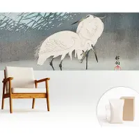 Wallfluent Behang - Kwetsbare vogels Vliesbehang - 250x104 cm - Blauw Behang - Voor liefhebbers van kunst en natuur - Behang Voor de woonkamer, voor het kantoor, voor de slaapkamer - Behangrol Dieren