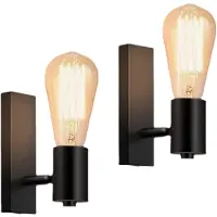 LONGZIMING -Industriële Wandlamp Binnen Zwart – Verstelbaar 360° – E27 Fitting – Metalen Vintage Wandverlichting – Zonder Lichtbron