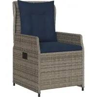 vidaXL Liggende tuinstoelen 2 stuks grijs polyrotan