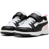 Puma Unisex Baby Rebound V6 LO AC+ INF sneaker, wit, zwart, parelroze, maat 37 EU