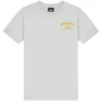 Malelions T-shirt met backprint grijsblauw Jongens Katoen Ronde hals Backprint - maat 176