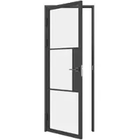 Inova complete glazen binnendeur - 90 x 202 - 3 vakken - scharnieren links - met slot - helder