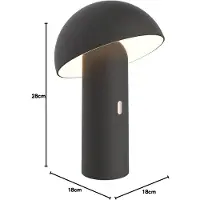 Lumisky Cordless table lamp - - TOD BLACK - H28 cm - Adjustable head - Warm white LED