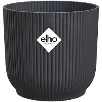 Elho Vibes Fold Rond 25 - Bloempot voor Binnen - 100% Gerecycled Plastic - Ø 25,0 x H 23.0 cm - Antraciet